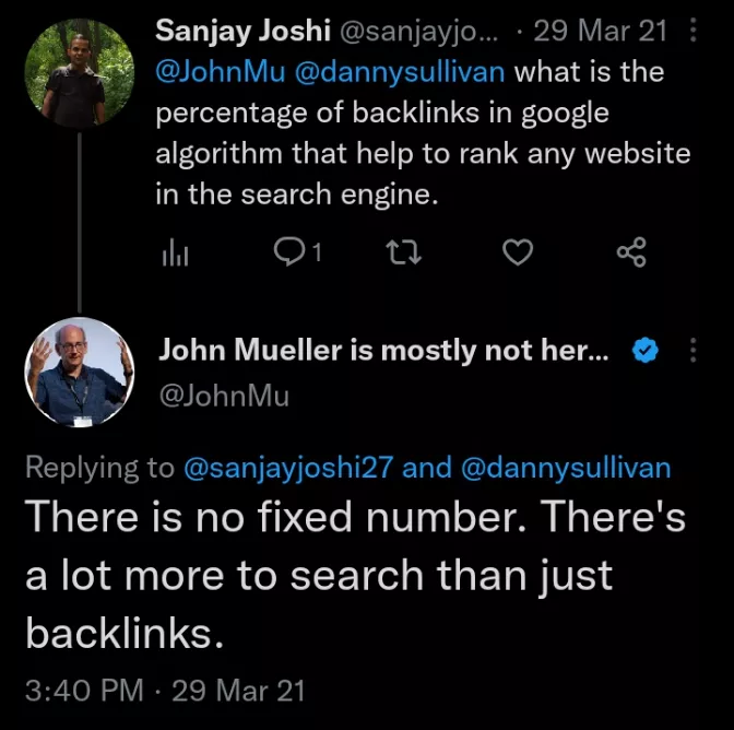 John Mueller on backlinks