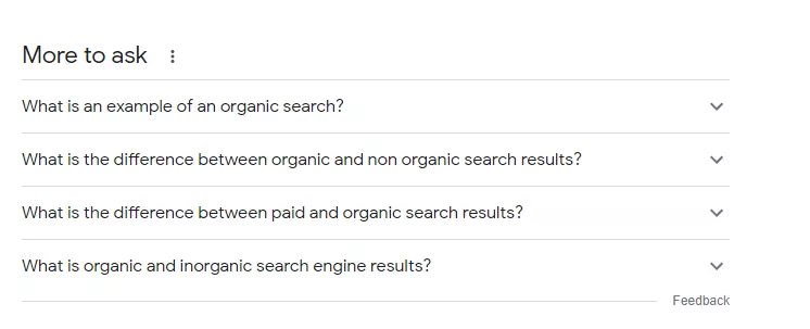 More to ask in organic results