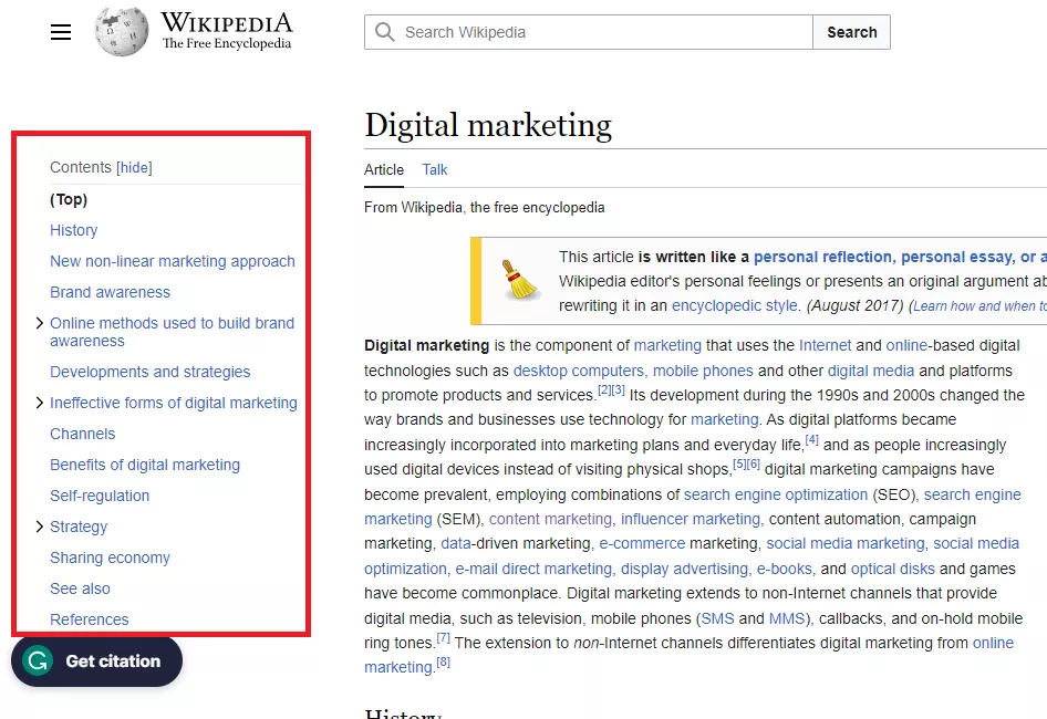 Wikipedia for keyword research
