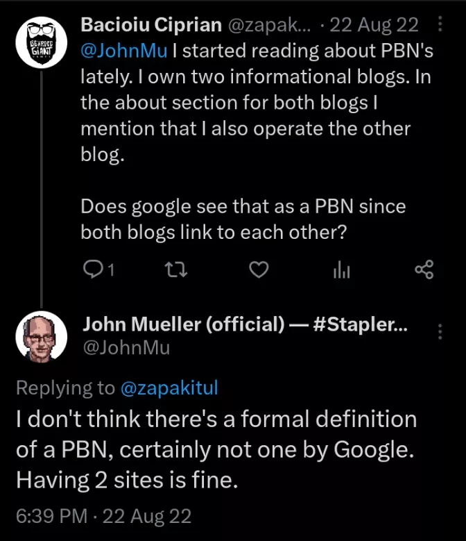 John Mueller on PBN definition