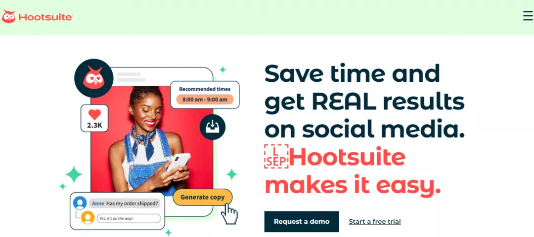 Hootsuite social sharing tool