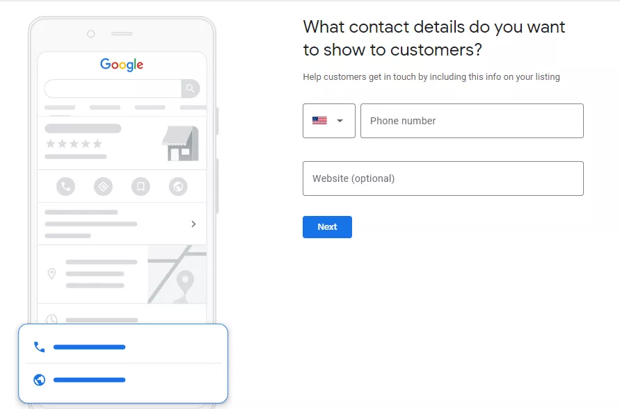 Contact Details - Google Business Profile Creation