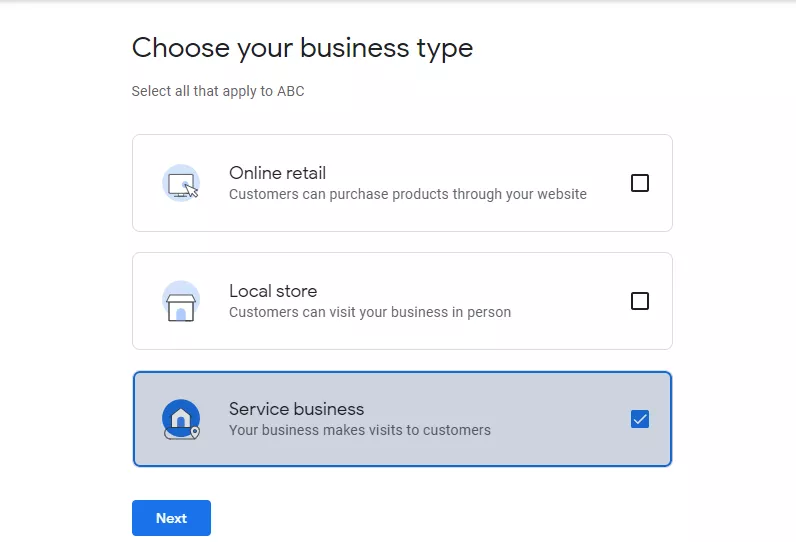 Enter the name of your business - Google Business Profile Creation