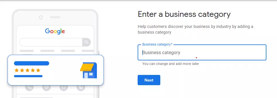 Select the appropriate category - Google Business Profile Creation