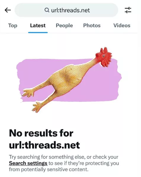 Twitter selectively blocking Threads