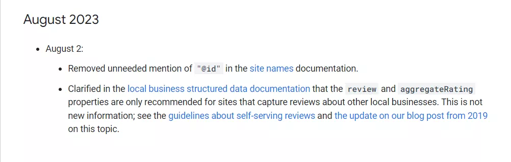 Google official announcement on the removal of "@id" 