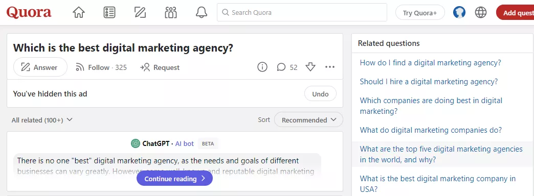 Exploring "related questions" on Quora - Content Optimization