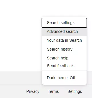 “Advanced search” in Google