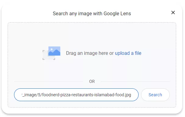 Pasting the URL to do a reverse image search on Google