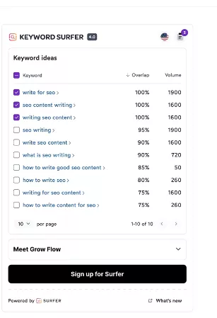 Keyword Surfer - Keyword Ideas