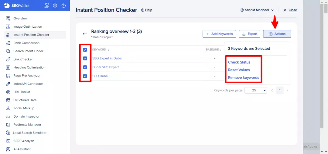 Various tasks to perform in Instant Position Checker