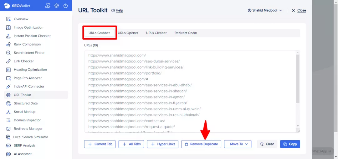 Remove Duplicate feature of URL Grabber in URL Toolkit