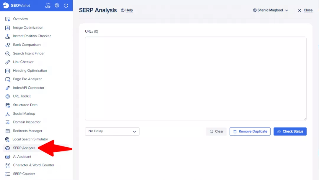 SERP Analysis in SEOWallet