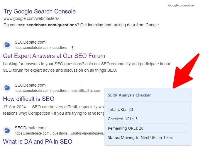 SERP Analysis working to analyze SERPs to see indexed pages