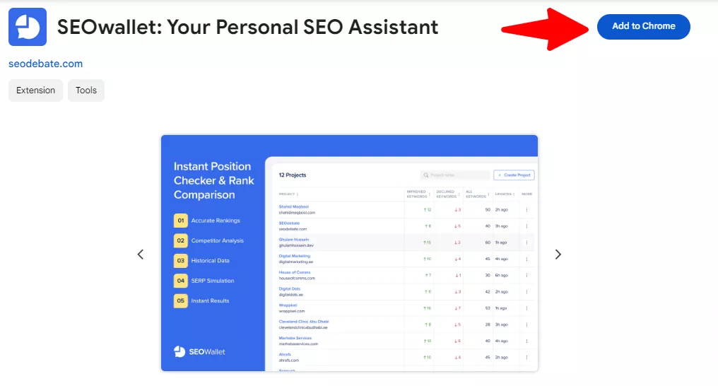 Adding to Chrome - SEOWallet Chrome Extension