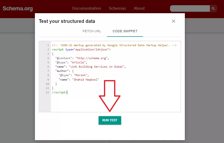 Test your code using Schema Markup Validator