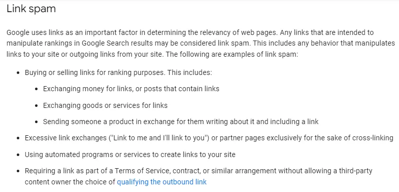 Google spam policies - Link farm