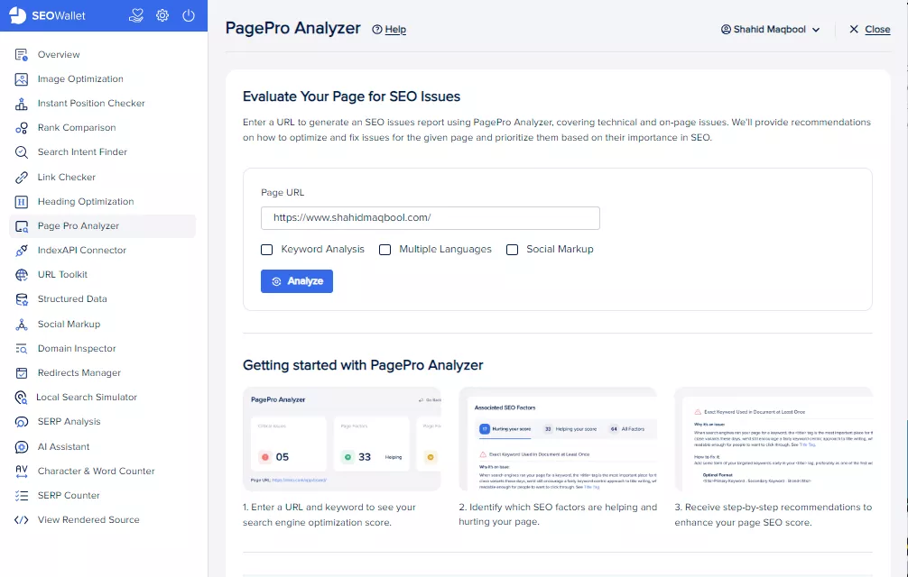 Page Pro Analyzer - SEOWallet Extension