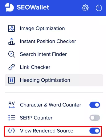 View Rendered Source by SEOWallet